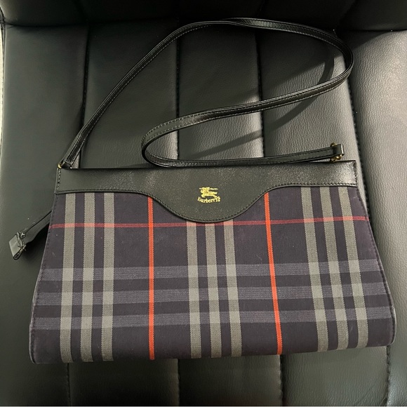 Burberry Handbags - Vintage Burberrys | Nova Check Navy Blue Shoulder Bag